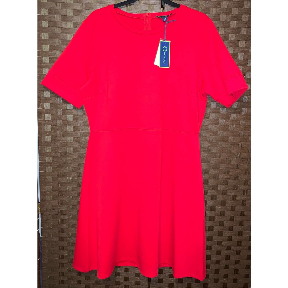 Short Sleeve Fit And Flare Dress- Size Large - Picture 6 of 7